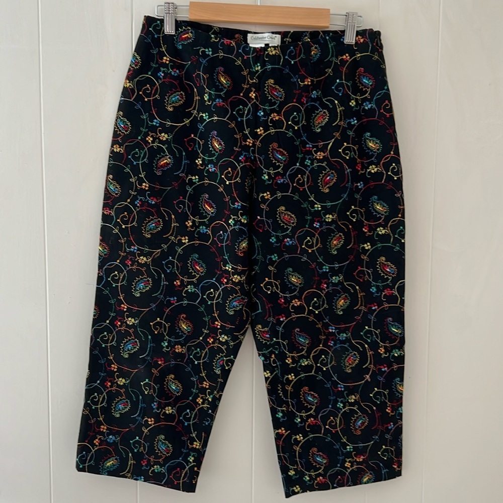 Coldwater Creek Embroidered Black Pants - 12 petite